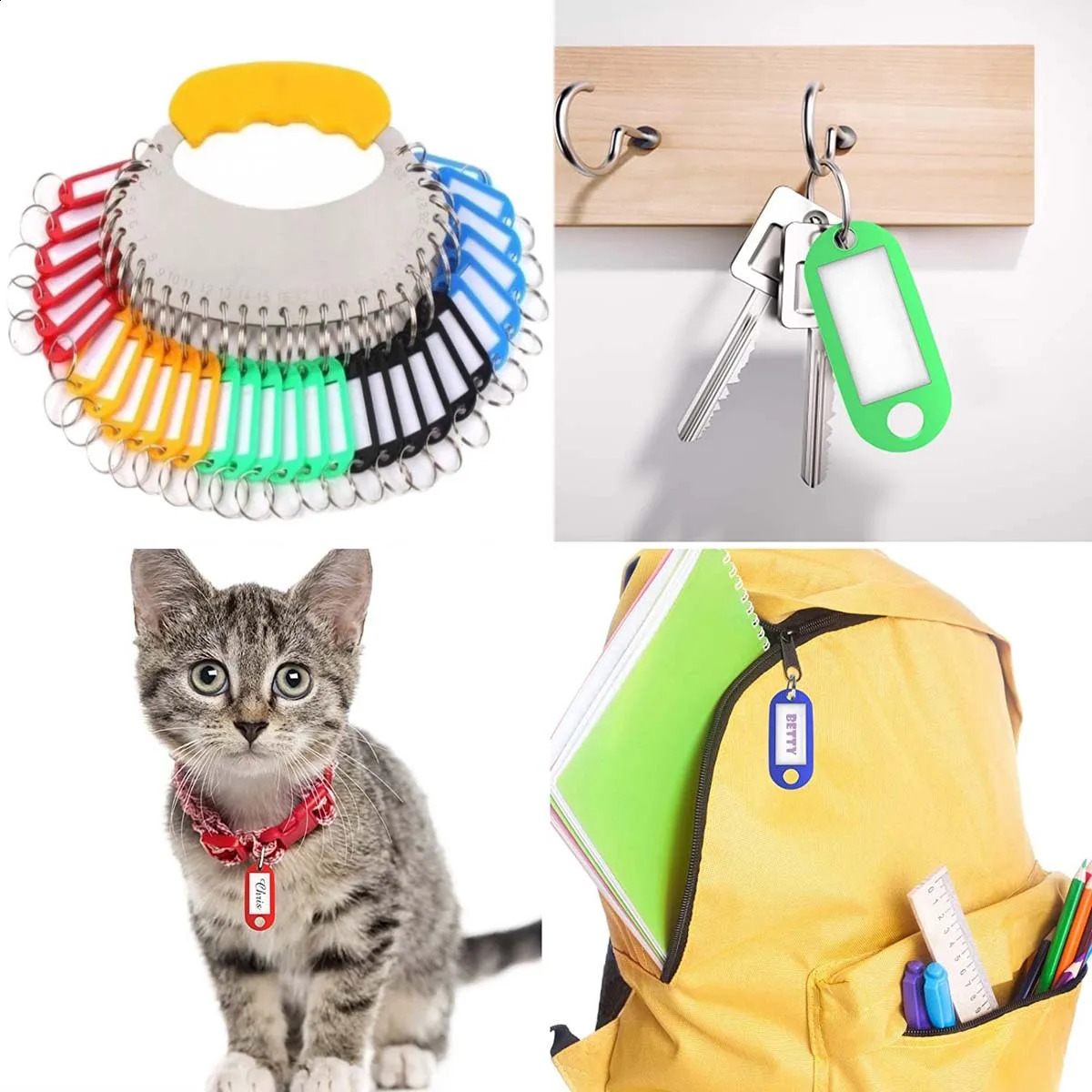 1030 pieces of 10 color multicolor plastic keychain ID tag luggage el number classification card 250418 250418