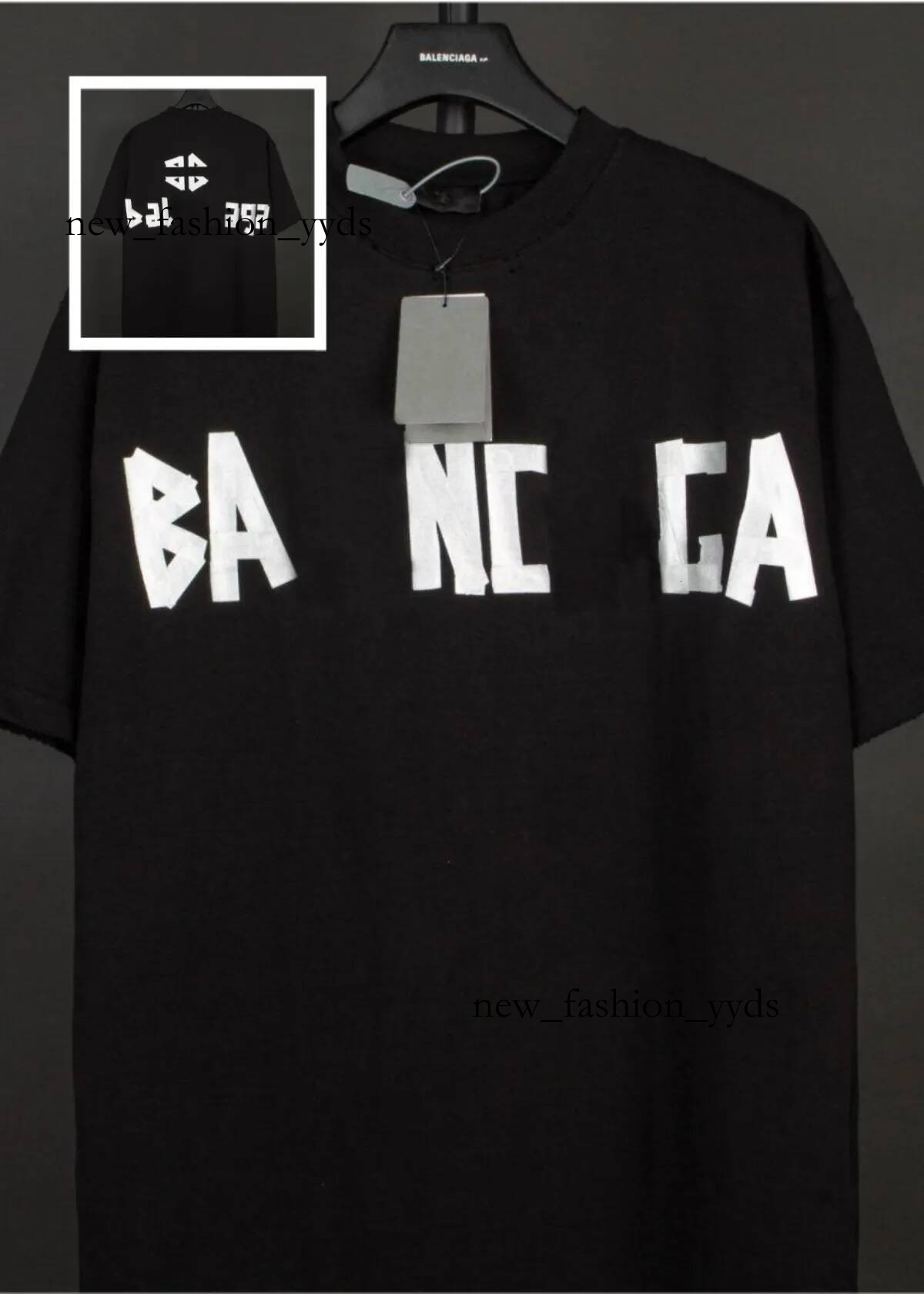 Paris Mens Baleniaga T Shirts Europe France Luxury Letter Graphic Printing Logo Fashion Mens Balensiagas Tshirt Women Clothes Casual Cotton Balenciaha Tee 595