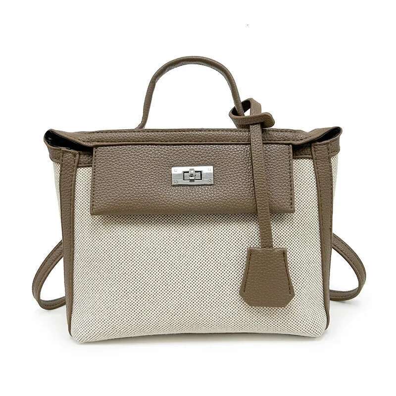 Hot Sale Of The Season New Women's Fashion Canvas Shoulder Bag Retro Classic High-End Feelings Trendy Color Block Handbag Stylis