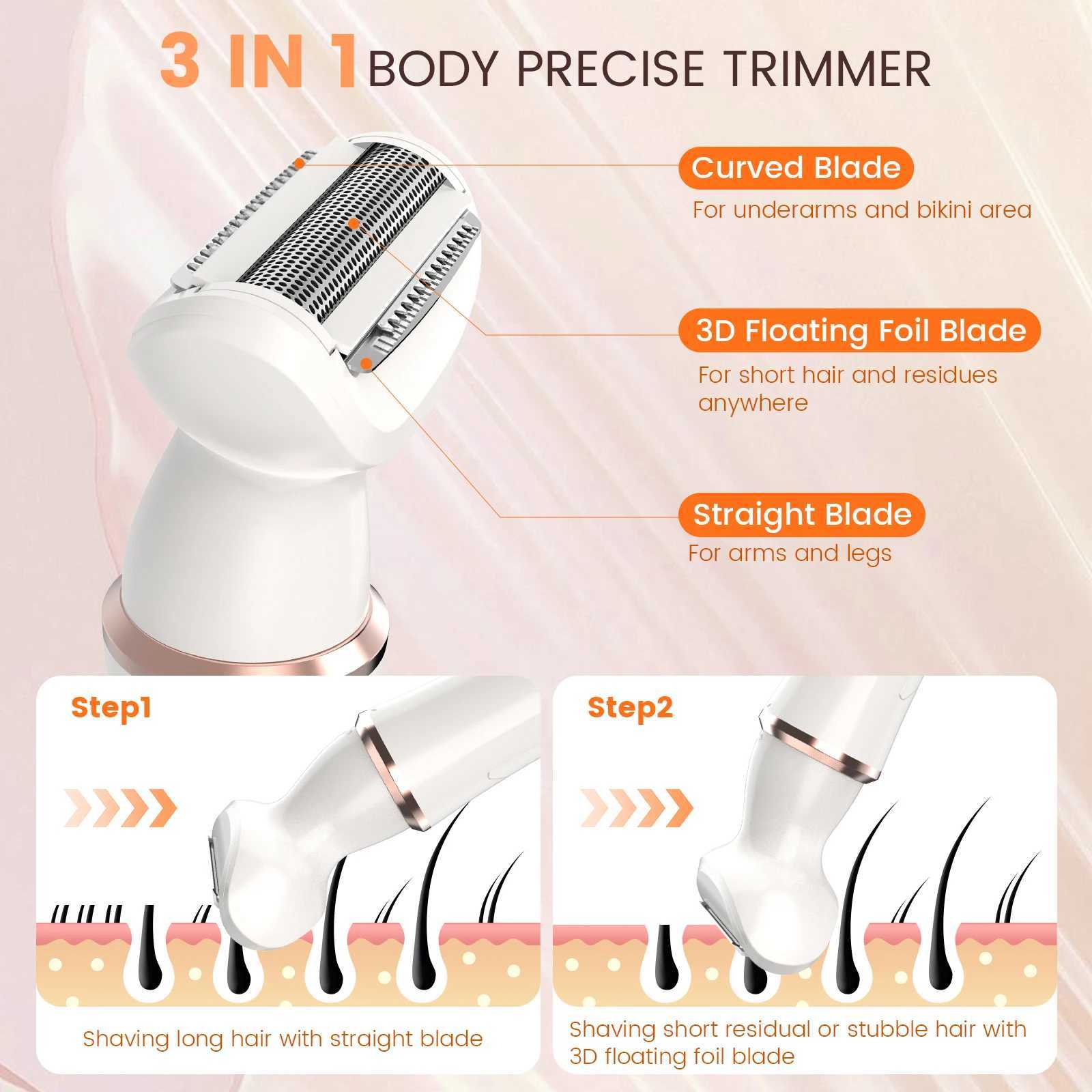 Portable 4 in 1 Electric Razors for Women for Face Nose Eyebrow Beard Mustache Arm Leg Armpit Bikini Womens Body Shaver Set L251124