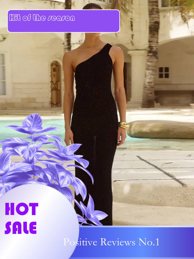 Dongdumaoyi Townlike Knitted Slim Bodycon Maxi Long Dress Women One Shoulder Spring Summer Backless Nightclub Sexy Party Dresses