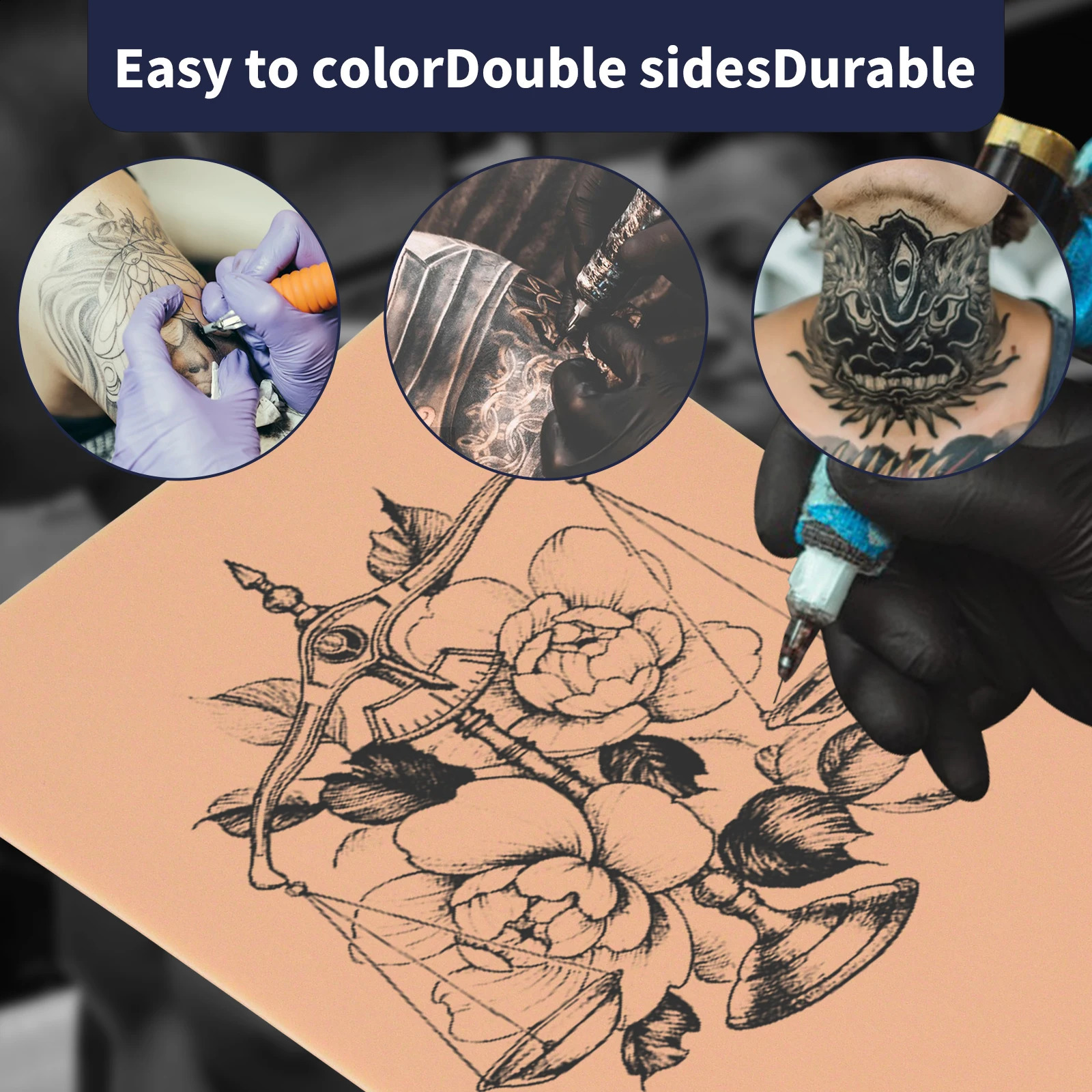 1/5/10/15pcs 2MM Thick Tattoo Practice Skin Blank Double Sides Big Size Tattoo Practice Fake Skin for Permanent Makeup 250422