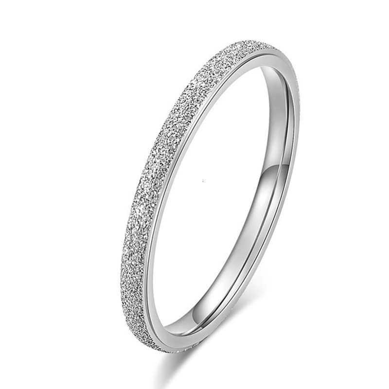 Top Source Simple Stainless Rose Gold 2mm, 4mm, 6mm Titanium Steel Matte Non Fading Couple Ring