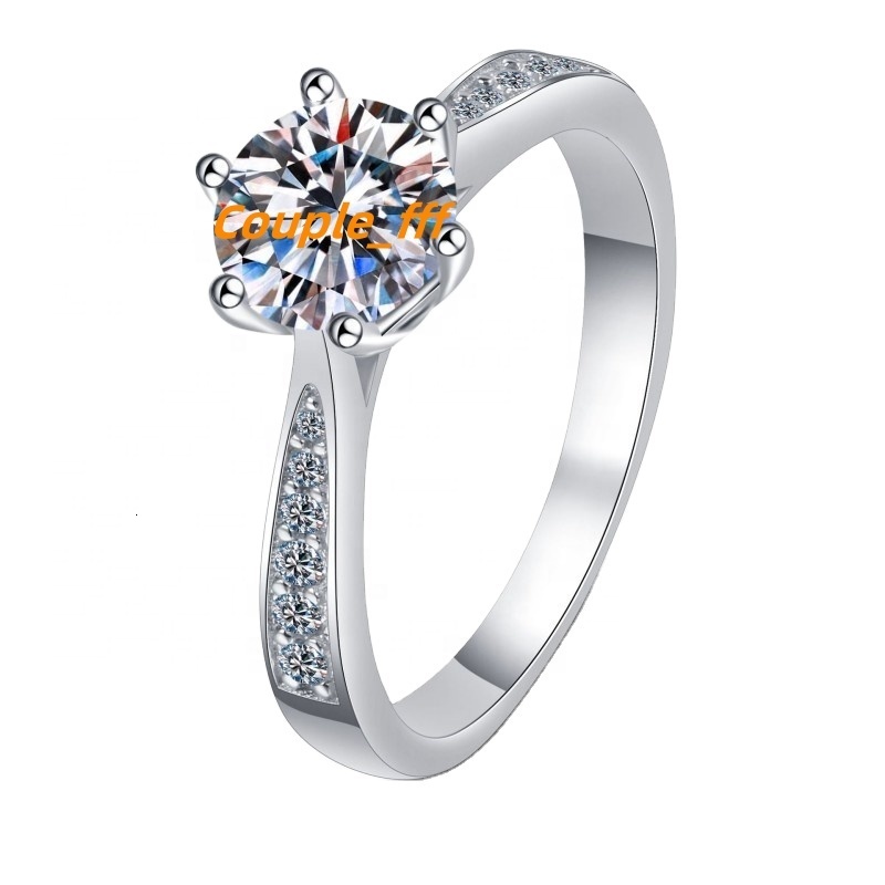 MCT Luxury Womens Wedding Ring 3 Ct Moissanite Round Diamond Certified Classic Style Silver Fashion Jewelry for Parties