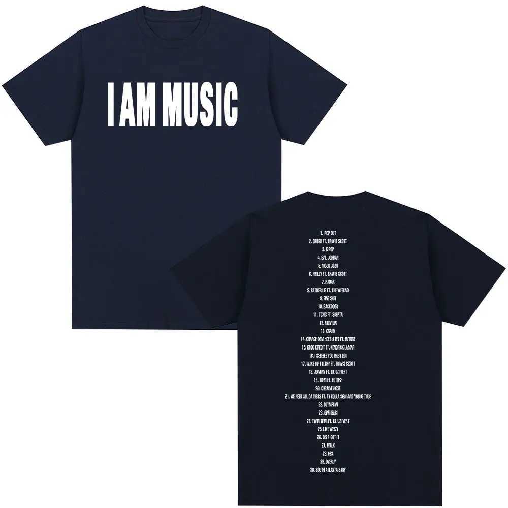 Playboi Carti I AM MUSIC new album 2025 T-shirt mens retro fashion short Sve T-shirt cotton casual oversized T-shirt top w250424