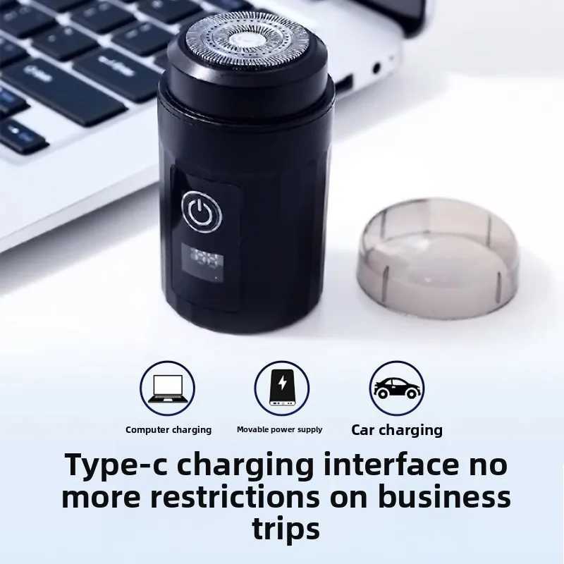 Shaver USB charging mini electric razor for men portable small flying saucer head beard trimmer L251124