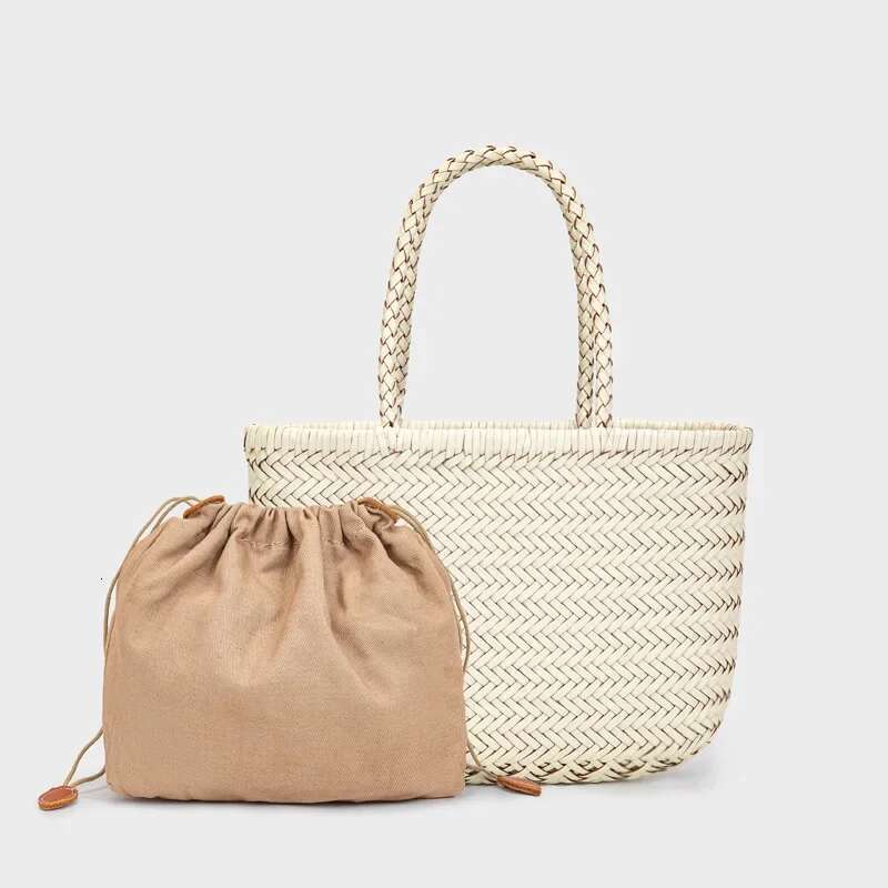 2025 Spring New Crossbody Dragon French Style Woven Basket Genuine Leather Shoulder Bag Women's Fashion
