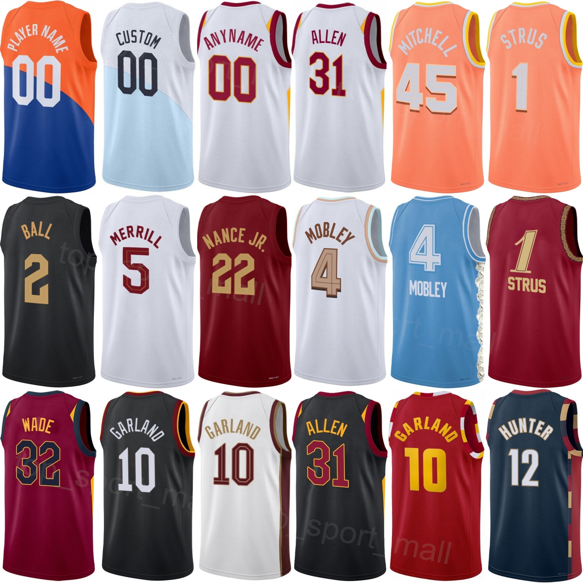 Print Basketball NaeQwan Tomlin Jerseys 30 City 2026 Lonzo Ball 2 Craig Porter Jr 9 Dean Wade 32 Tyrese Proctor 24 Larry Nance Jr 22 Thomas Bryant 3 Shirt Men Women Kids
