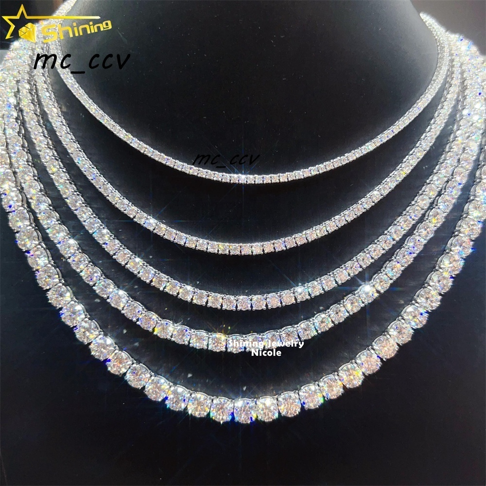 Ready to Ship Wholesale D VVS Diamond Tennis Necklace Bracelet 925 Sterling Silver Moissanite Tennis Chain