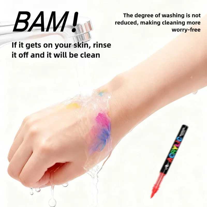 GUANGNA 360 Colors Direct Liquid Acrylic Paint Pens Markers Brush Tip Paint Markers for Rock Wood Canvas Christmas Gift DIY G251124