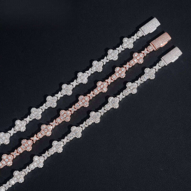 Premium Jewelry GRA Certificate Iced Out 10mm Sterling Sier Hip Hop Cross Moissanite Bracelet aaa