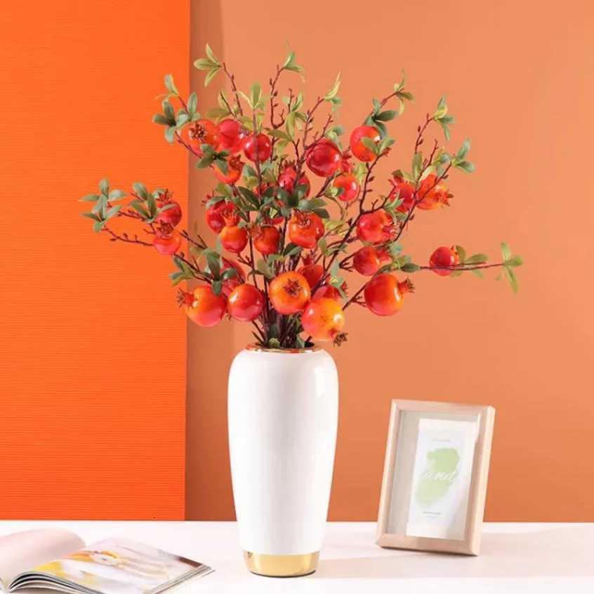 30cm/Nordic Light Luxury White Gold Plated Ceramic Vase Entrance Floral Arrangement Dried Plants Flower Arrangement Vase Liv C251124