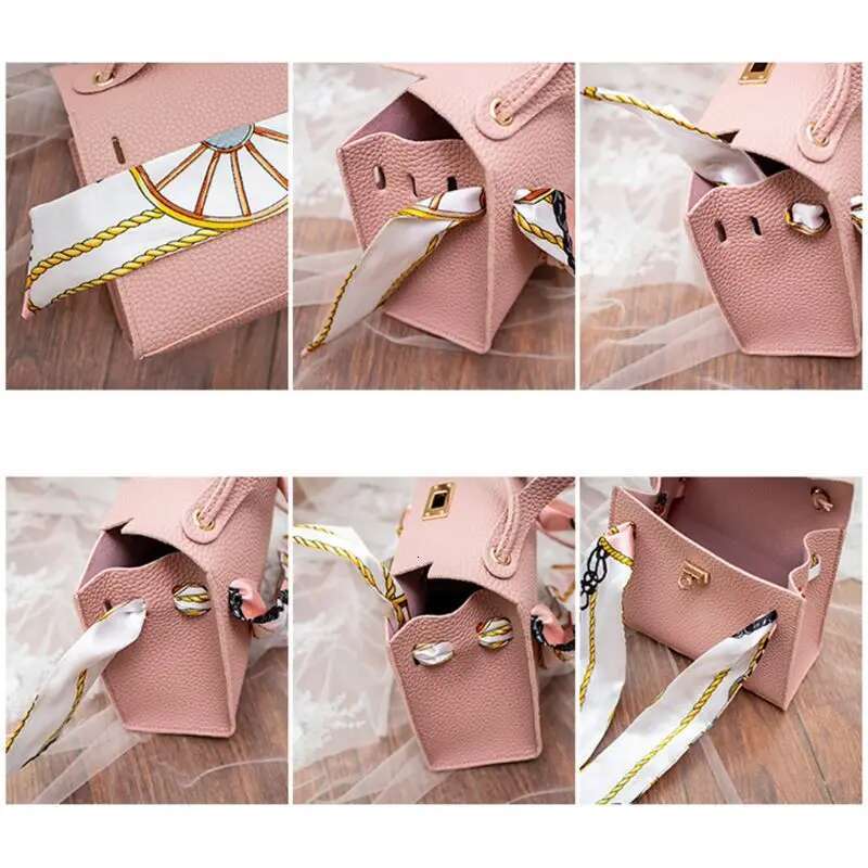 Litchi Patterned Silk Scarf Handbag 2025 New Fashionable Mini Square Bag Korean Version New Single Shoulder Crossbody Bag