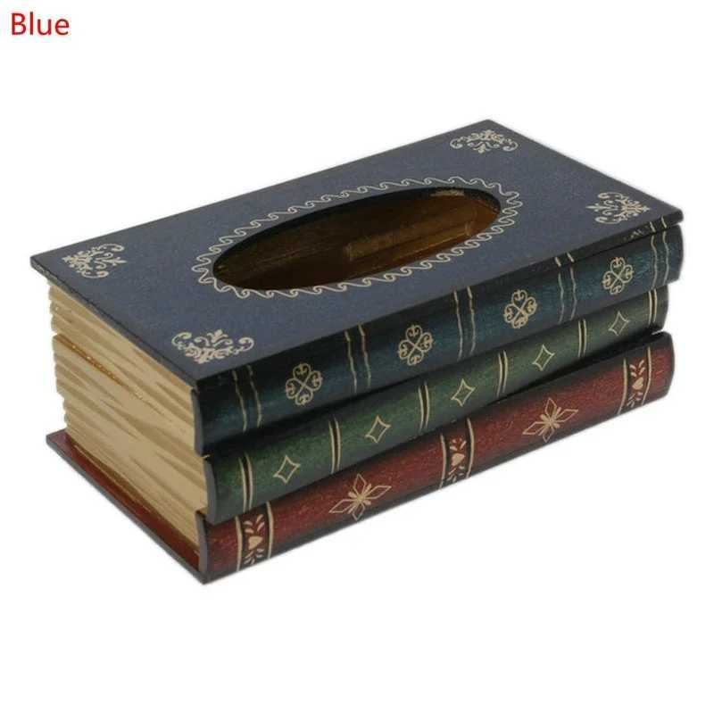 Table Tissue Box Book Shaped Wooden Organizer Rectangle Tissue Case For Restaurant Household Tissue Storage Box Home DecorM251124