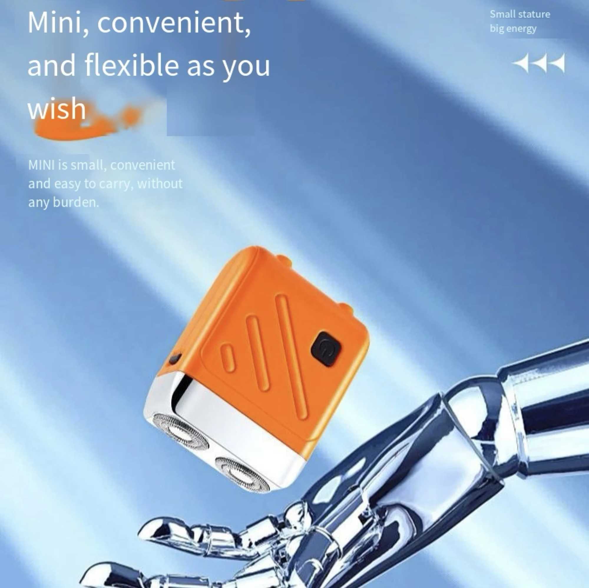 Mini Electric Shaver Dual Head Waterproof Type-C Rechargeable Shaver Travel Rotary Razor Mens Portable Hair Beard Trimmer Tool L251124