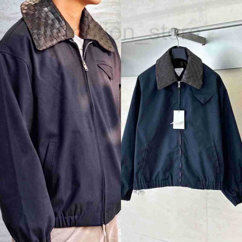 Men's Jackets designer Quality 25FW Trendy Brand New BV Style Woven Leather Collar Jacket Unisex Stylish XY6R