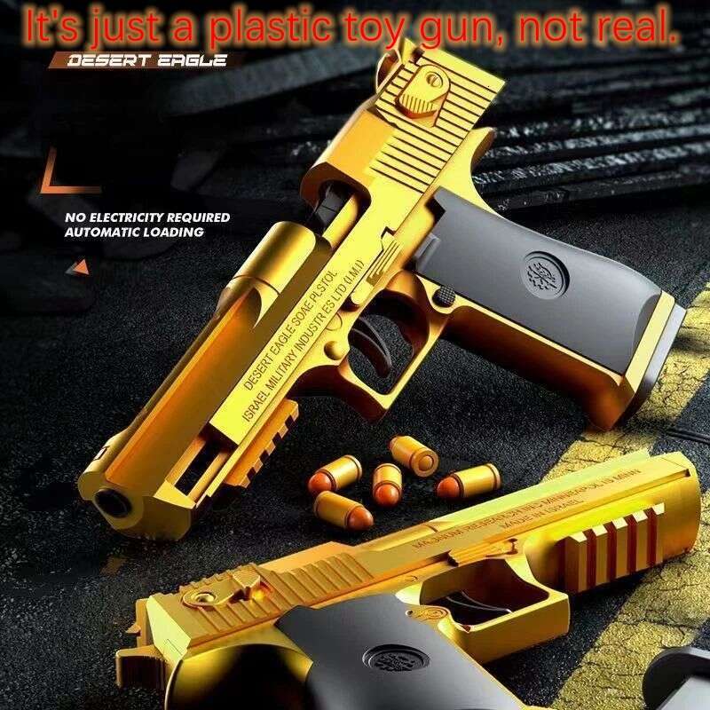 Mechanical Continuous Firing 2011 Sig17 Automatic Desert Eagle Toy Gun Shell Ejection Airsoft Pistol Soft Bullet Toy for Kids