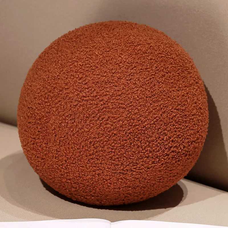 Round Ball Shape Cushion Soft White Plush Throw Pillows with PP Cotton Filling Home Sofa Room Car Decoration Festival gifts G251124