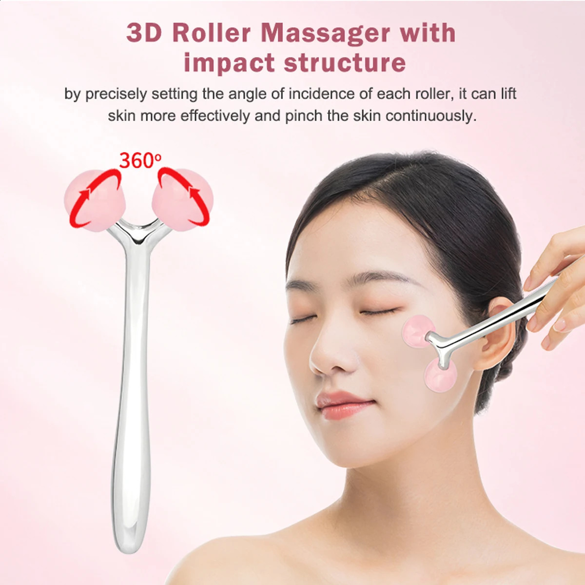 2in1 Manual 3D Face Roller Women Man Face Relax Massager Facial Massager Y Shape Facial Roller Massager Eye Body Skin Care Tool 250418