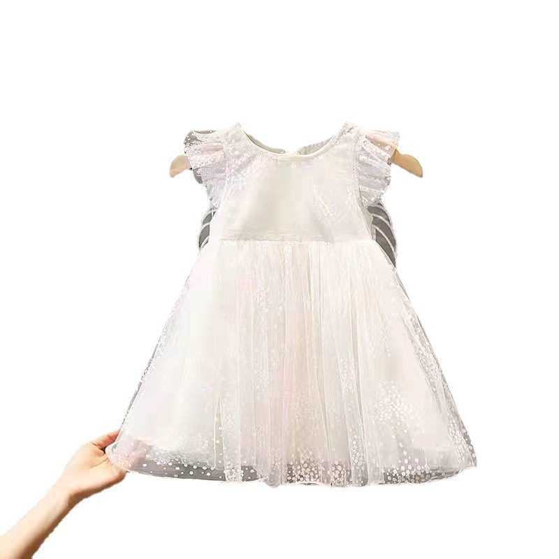 Snow White Dress Girls Summer Dress Childrens Dress Girls Wings Western-style Baby Summer Fluffy Gauze Dress Y250423vdw5