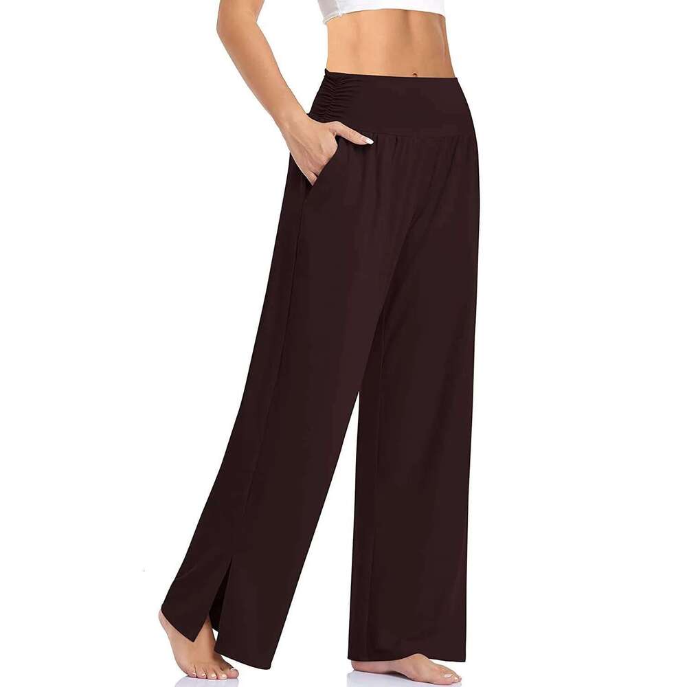 Women Yoga Casual Summer Wide Leg High Waist Fiess Long Trousers Exercise Running Jogging Female Sports Flare Pants