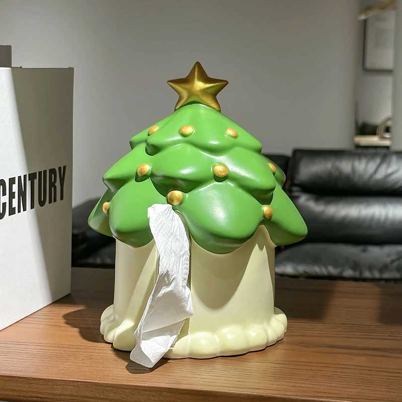 Cute Christmas Tree Tissue Box Home Living Room Decoration Ornament Tissue Box Atmospheric Kitchen and Bathroom Storage SuppliesM251124