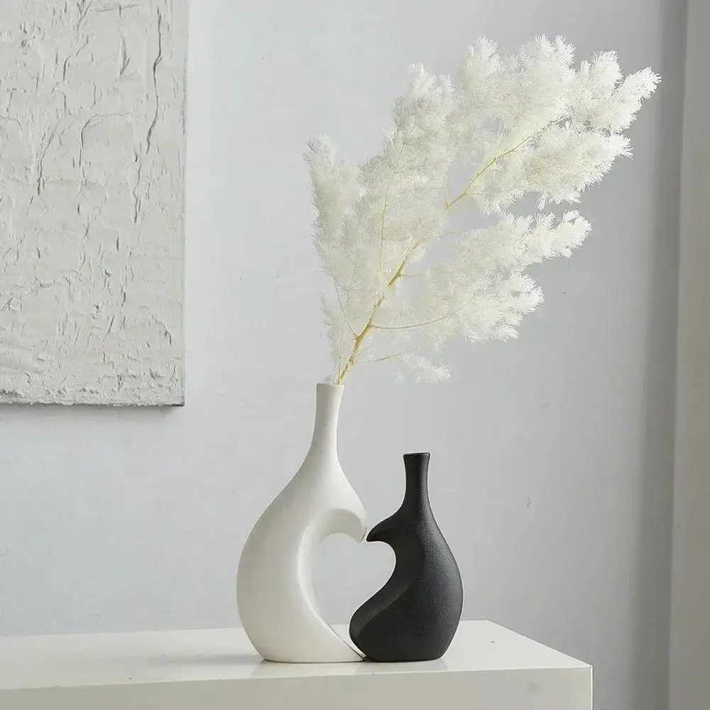 Ceramic Vase for Dried Flowers Home Decorations Modern Style Minimstm Vases for Wedding Ornaments Flowerpot Cute Room Decor C251124