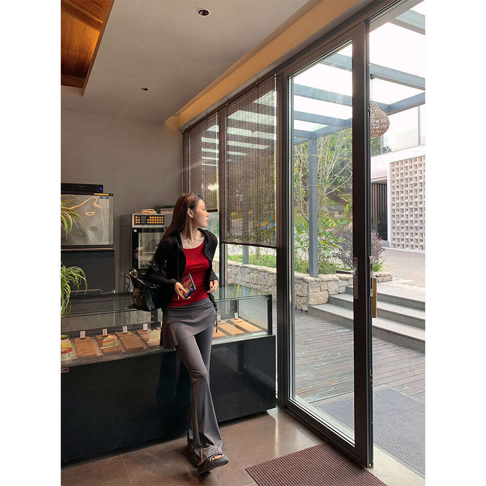 Yuyi New Style 2025 Spring American Luxury Fake Two Piece Skirt Versatile Micro La Casual Pants Women's M 11267