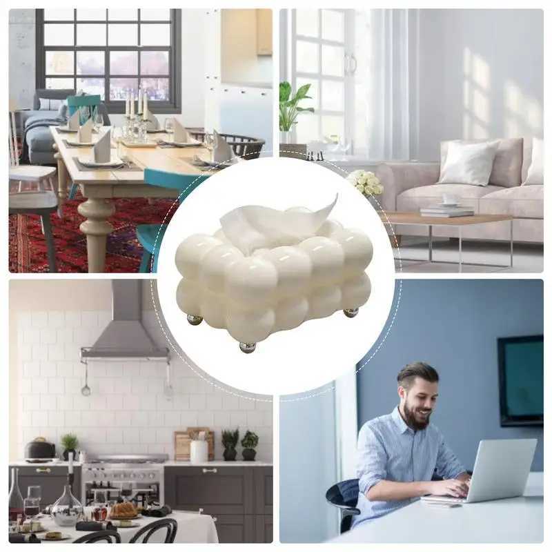 Cloud Design Tissue Boxes Storage Napkin Holder Paper Case Organizer Ornament Craft Desktop Tissue Holder Kitchen Tissue BoxM251124