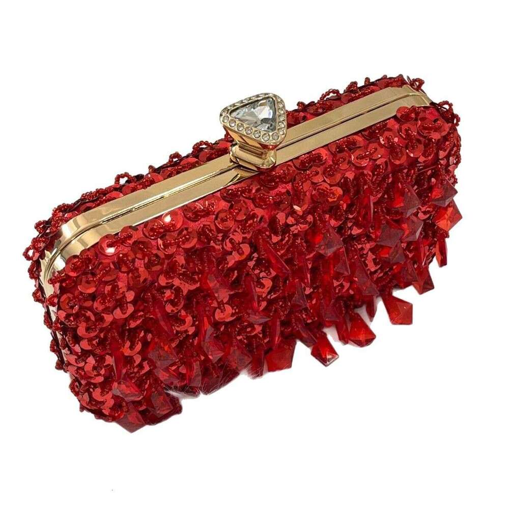 New Embroidered Beaded Glitter Handbag For Women, Fashion Handheld Crossbody Bag, Banquet Bag