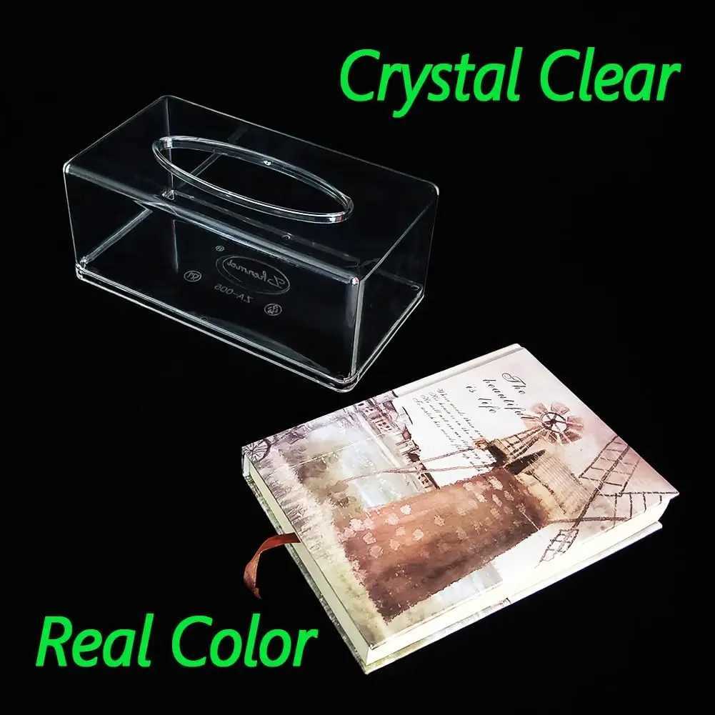 Square Clear Acrylic Tissue Box Box Covers RectangularTable Clear Dryer Sheet Dispenser for Bathroom Kitchen and CarsM251124