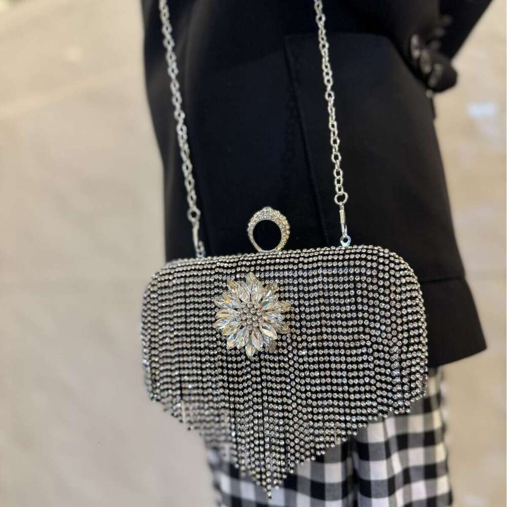 New Full Water Diamond Handheld Bar Evening Dress Small Fragrant And Flowing Su Xieqiao Banquet Bag
