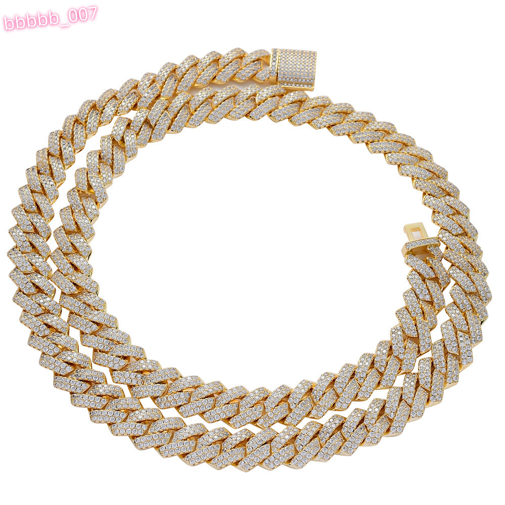 13MM /22 24 26 28 30inches Box Clasp Diamond Cuban Necklace Rap Full Zirconium Mens Cuban Chain Bracelet Hip Hop Jewellery