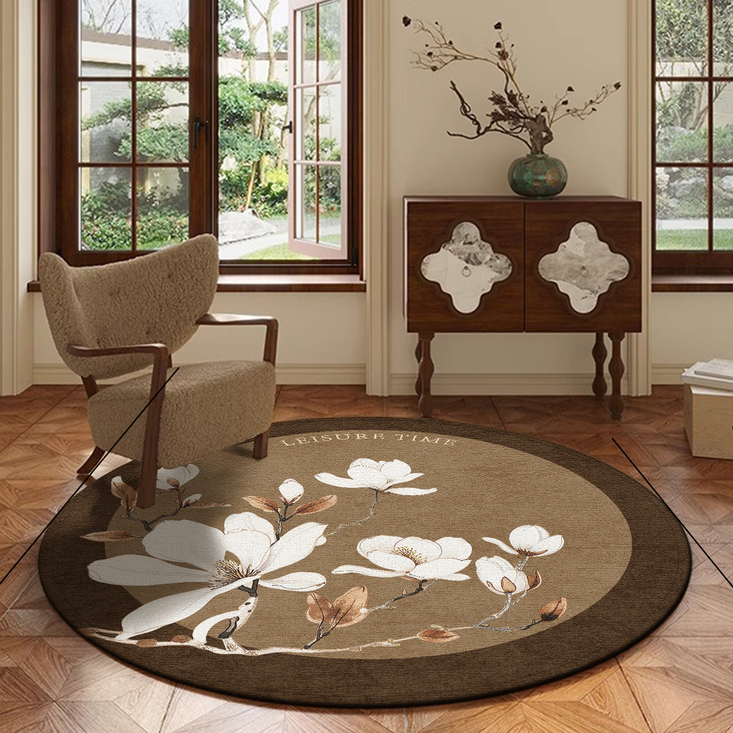 Round Living Room Carpet Sofa Coffee Table Mat High-grade Bedroom Cloakroom Bedside Floor Mat