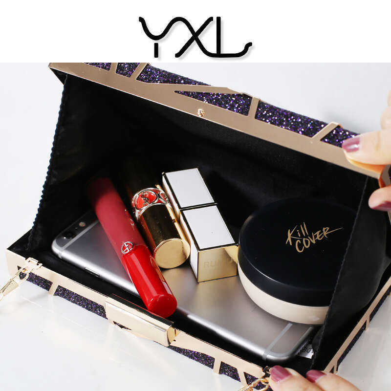 Dinner Bag Fashionable Hollowed Out Banquet Black Minimalist Hand Held Evening Gown Bag KQ