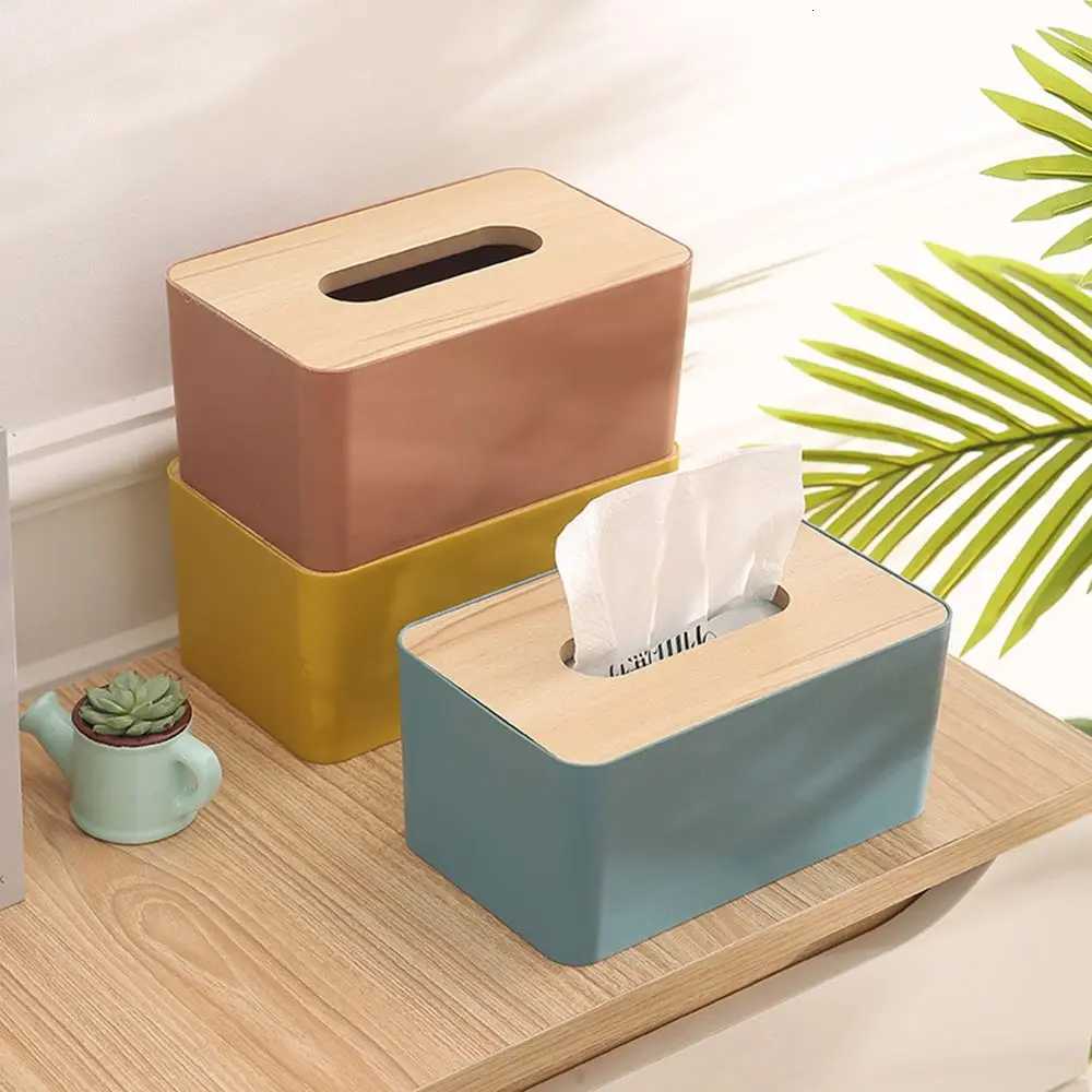 Household Tissue Box Cover Removable Desktop Tissue Holder Home Office Bathroom Paper Storage Case Table DecorationM251124