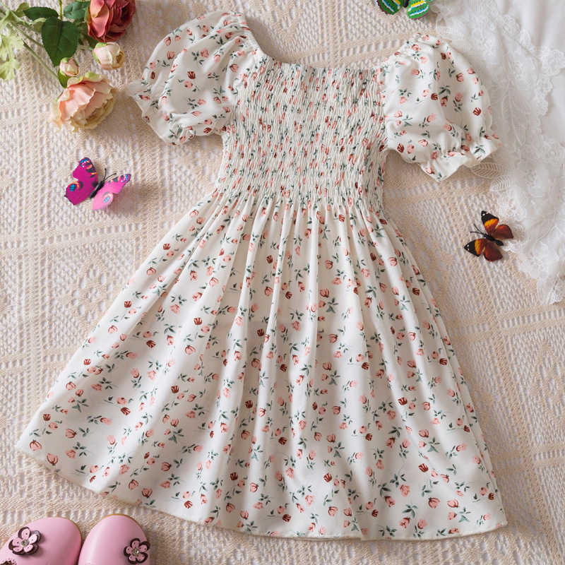Childrens Dress 2025 Sweet Beauty Childrens Dress Summer Floral Dress Multi-color Camisole Vest Skirt A-class Ins Childrens Clothing Y250423hm8v