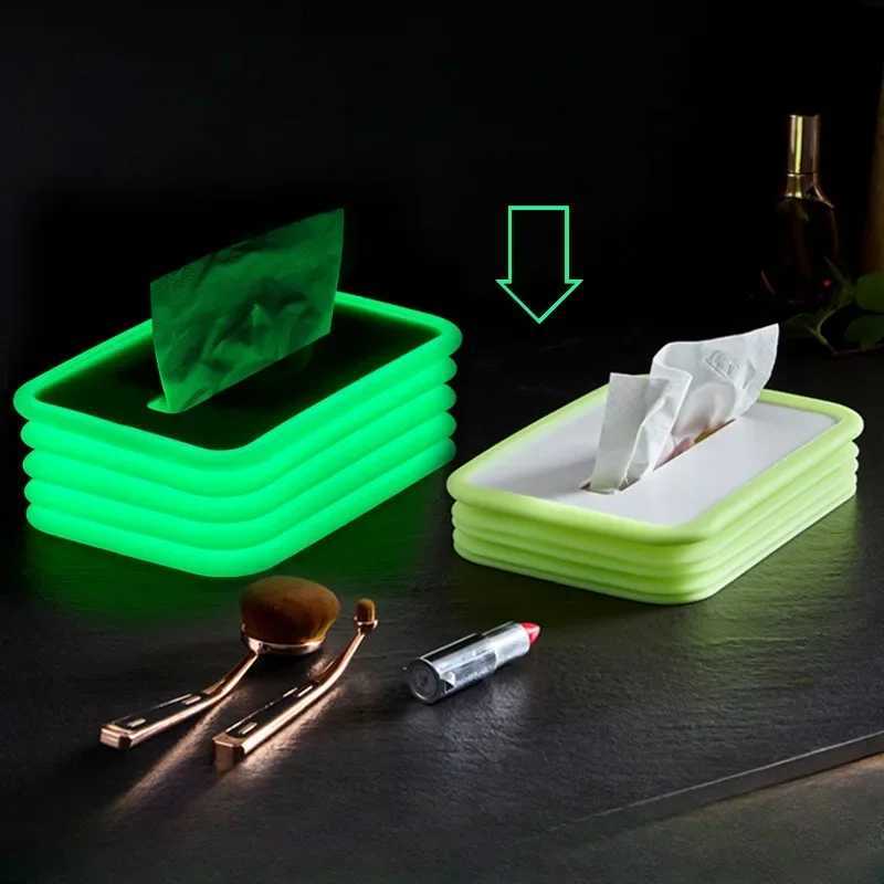 Creative Silicone Folding Lifting Luminous Tissue Box Automatically Presses Down for Home Car Tissue BoxM251124