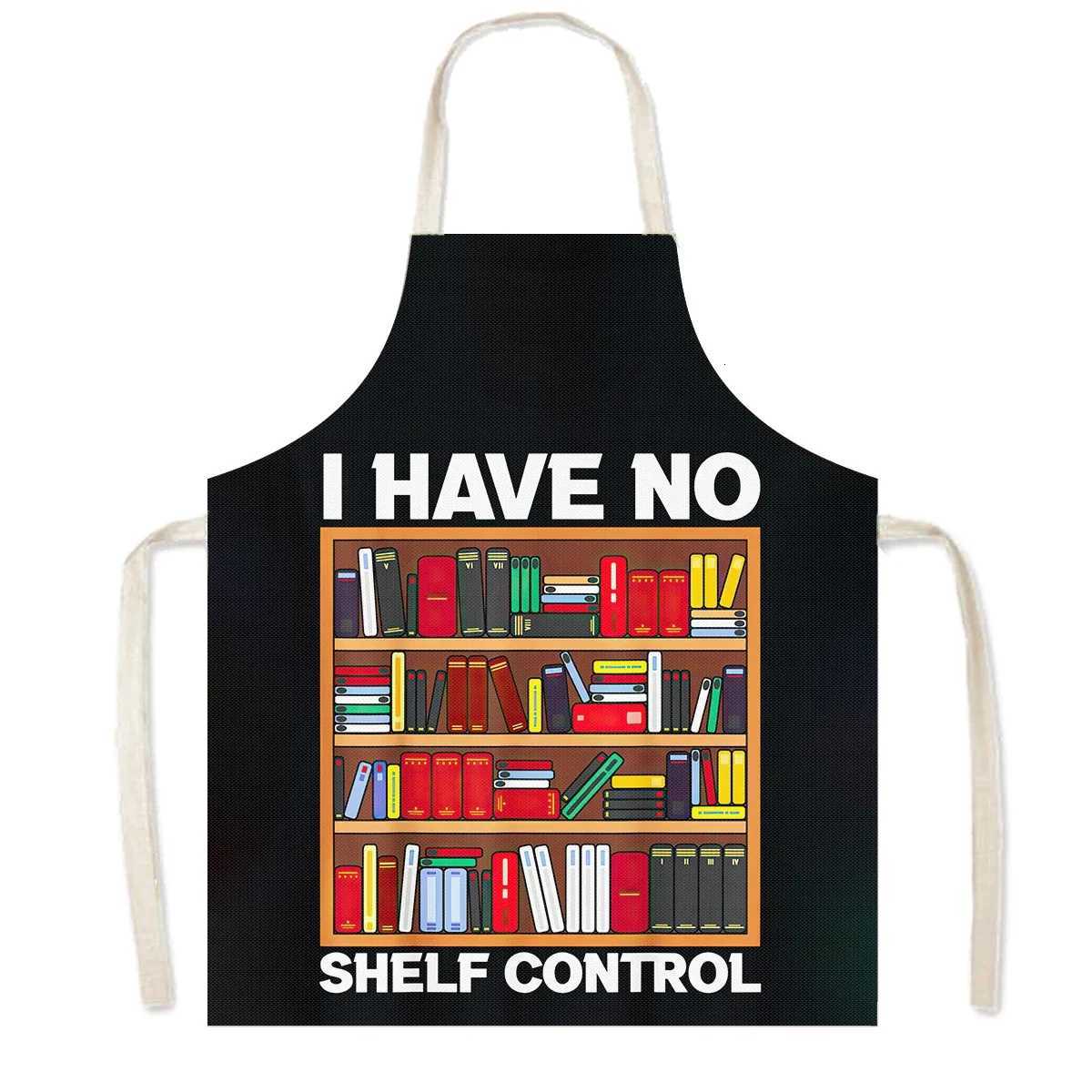 Librarian Books Lover Print Kitchen Apron Linen Pinafore Women Men Household Cleaning Clothing Chief Waiter Cooking Aprons C251124