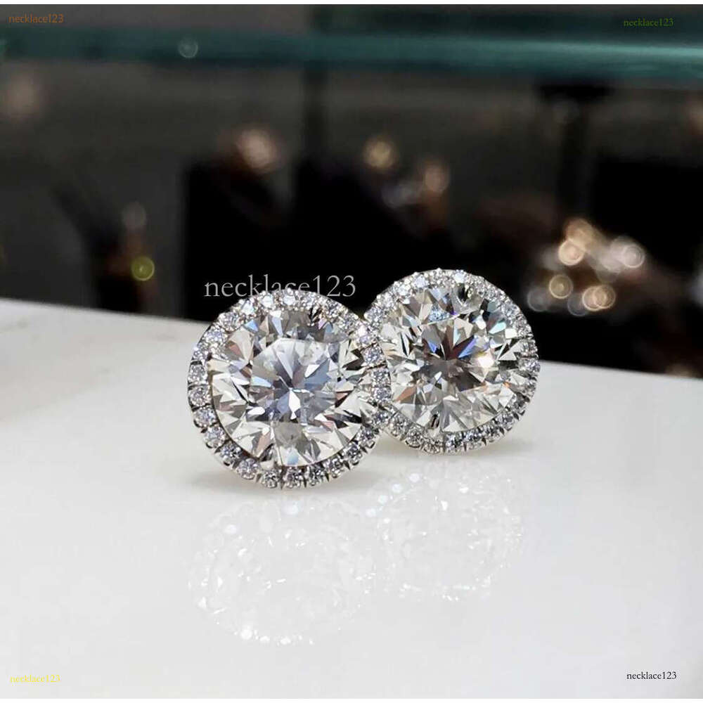 Classic Sterg Sier Stud 4mm Round Simulated Dia Earrings for Women Men Jewelry