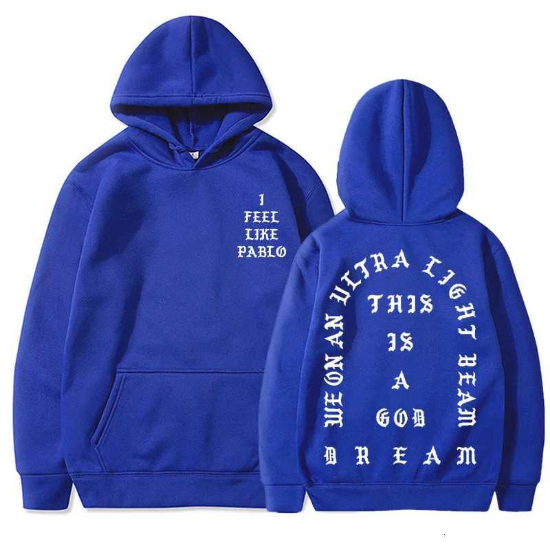I Feel Like Pablo Hoodies Men Fashion Letter Graphic Printed Sweatshirts Women Cool Casual Harajuku Hooded Pullover Oversized M251124
