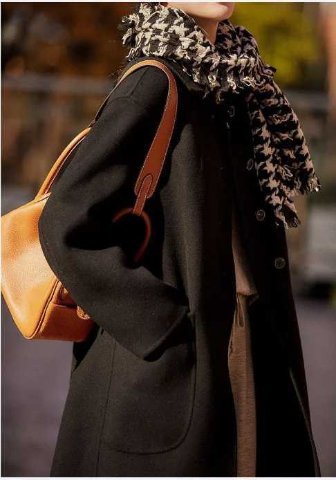 Big Size Stylish Medium-Length Woolen Jacket For Women 2025 Autumn Winter New Korean Version Loose-Fit Fashion Overcoat J251124