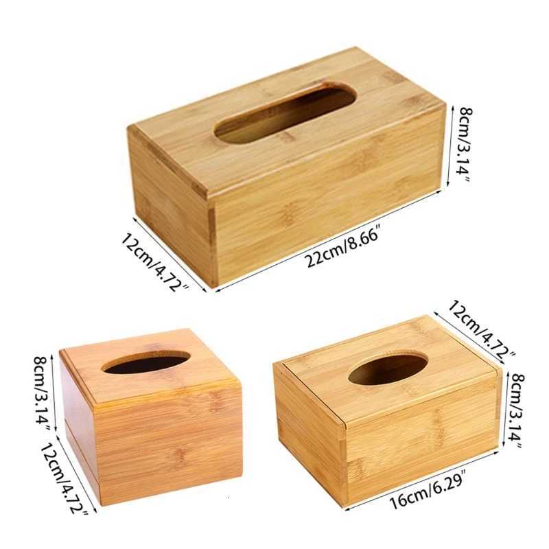 Rectangular Bamboo Tissue Box for Car Home Office Dormitory Dresser Face Paper Container Box DropshippingM251124