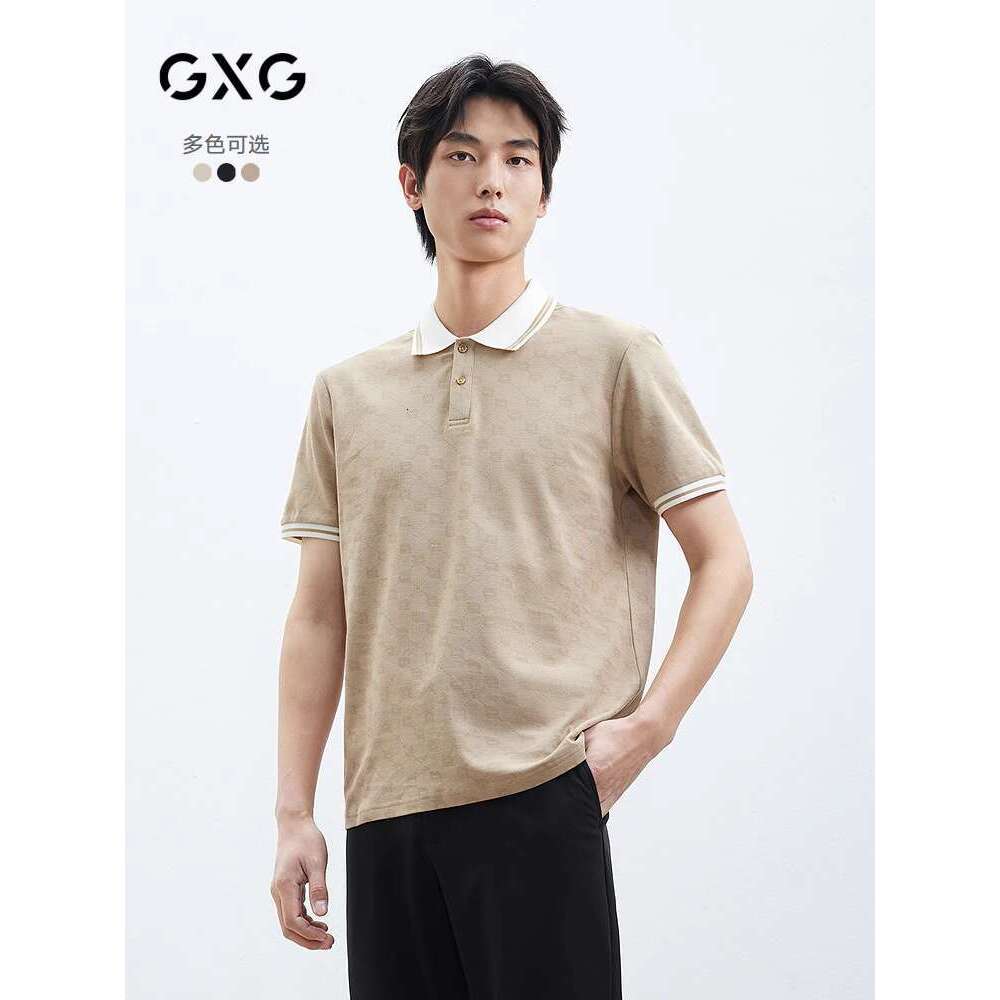 GXG men's multi-color polo shirt with cool feeling fully printed 2024 summer new product # G24D242274