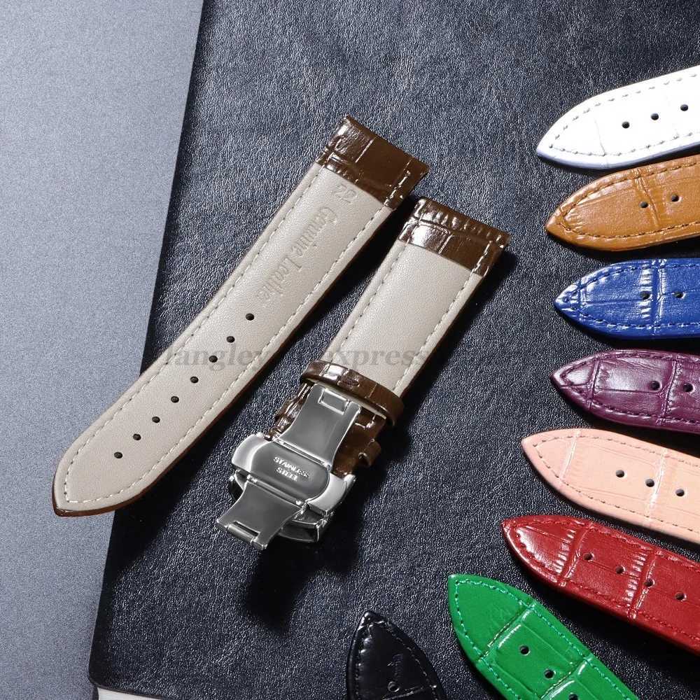 16mm 18mm 20mm 21mm 22mm 24mm Crocodile Pattern Straps for ega Bracelet for Seiko Vintage Leather Watch Band Buckle C251124