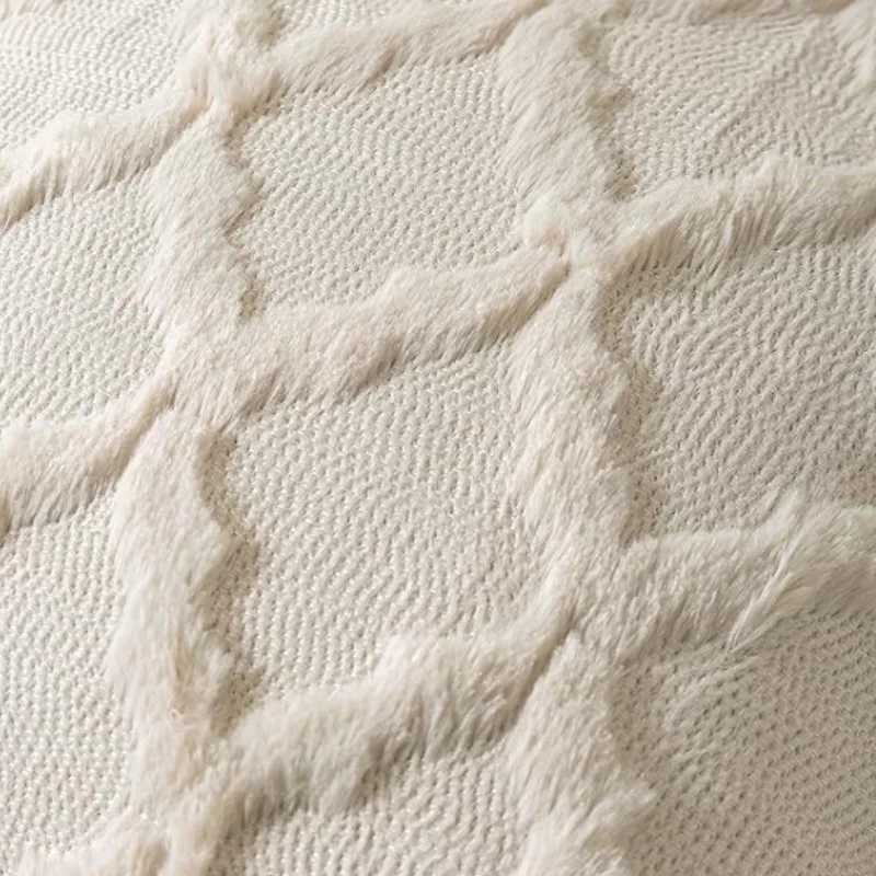 Plush Khaki Throw Pillow Cover Modern Simple Rhombus Jacquard Sofa Gift Pillow Cover Nordic Office Waist Bedside Cushion Car G251124