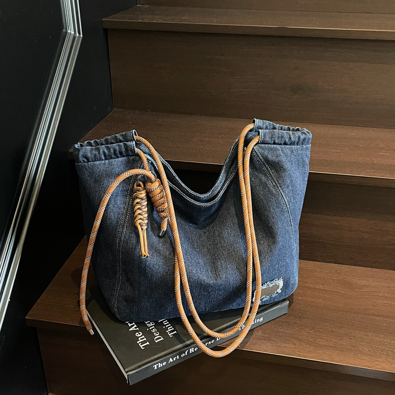 designer bag Cowboy cloth women's large capacity fashionable casual shoulder crossbody bag class commuting tote bag