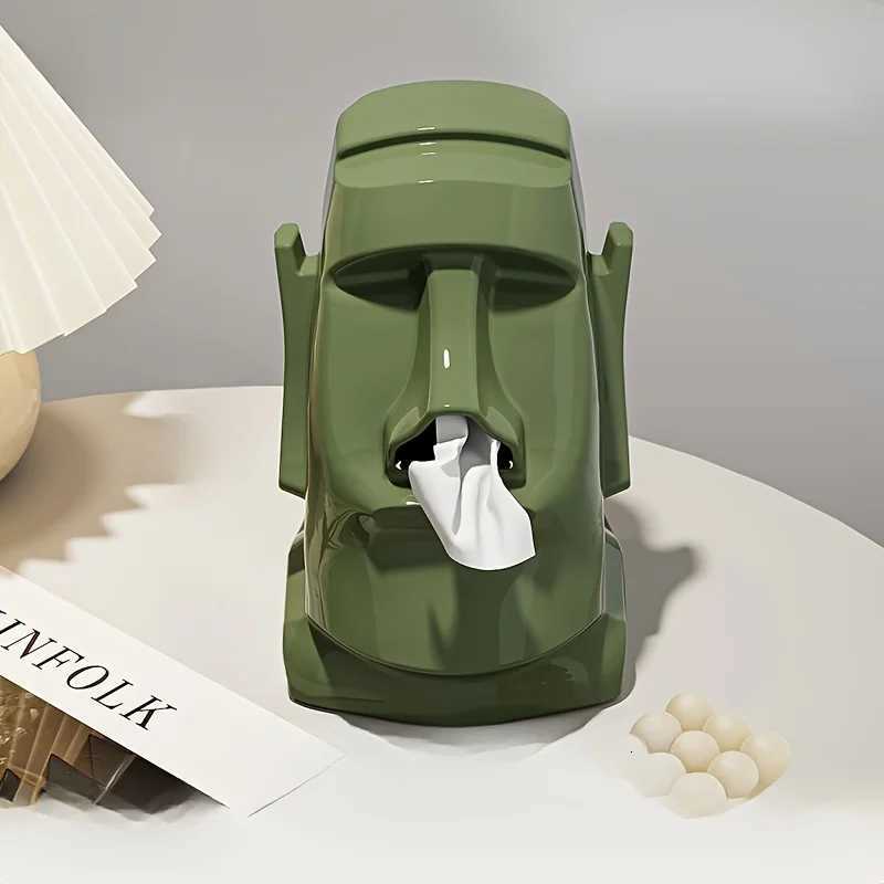 1pc Household Tissue Box Creative Stone Statue Headphone Holder Sunglasses Storage Rack Desktop Decorative Item Napkin BoxM251124