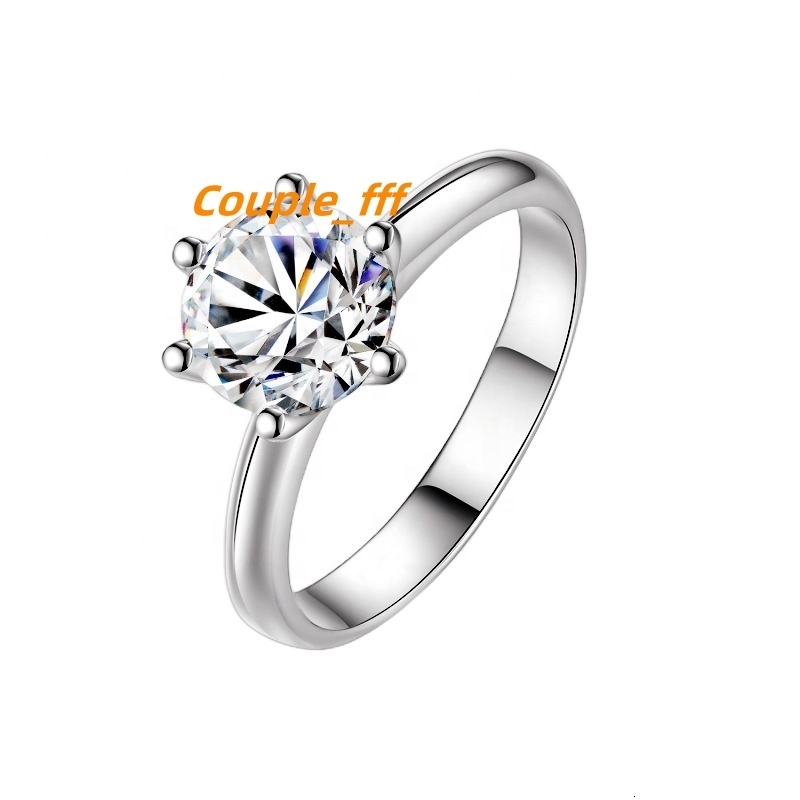 MCT Silver 925 Jewelry GRA Moissanite Grillz Custom Color 2.0ct Diamond Moissanite Ring Silver