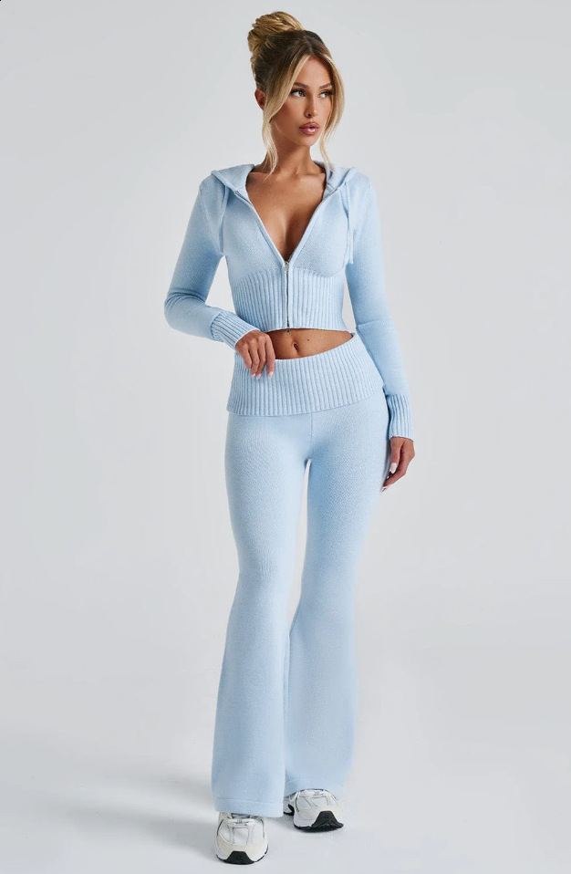 I. AM. GIA Womens Two Pieces Set Pant Sets Bralette High-waisted Casual Summer Tracksuit Y2k Hooded Cardigan Sweatshirt Set 250407